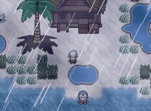 beach scene in the game