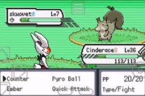 Screenshot of the pokemon