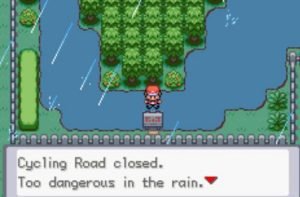 Cycling road closed due to dangerous rain