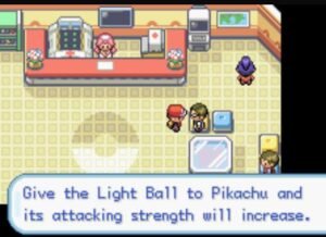 Give the light ball to pickachu